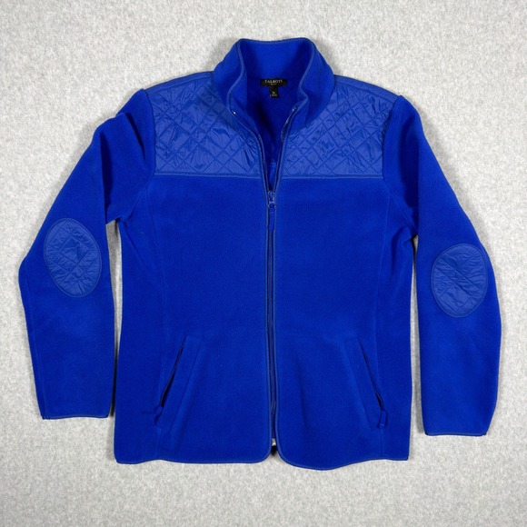 Talbots Jackets & Blazers - Talbots Petites Blue Fleece Quilted Yoke Full Zip Jacket SP